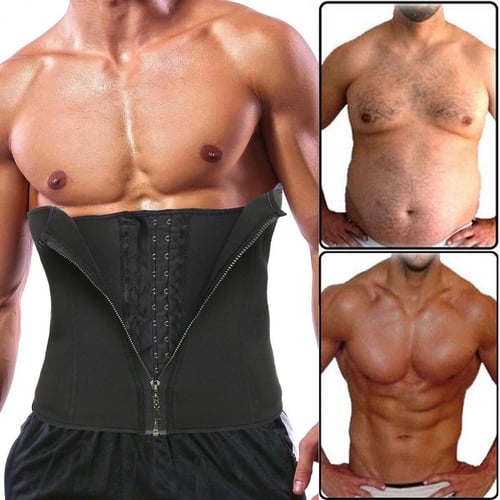 Cheap Men Waist Trainer Corset Weight Loss Fitness Girdle Slimming Belt  Tummy Shaper Fat Burner Sweat Belt