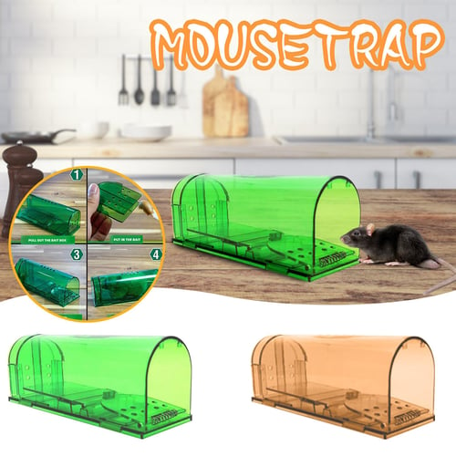 Mouse Trap Smart Self-locking Transparent Mousetrap Reusable