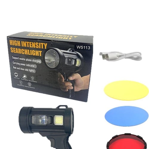 High Power LED Flashlight with Power Display USB Rechargeable Lamp