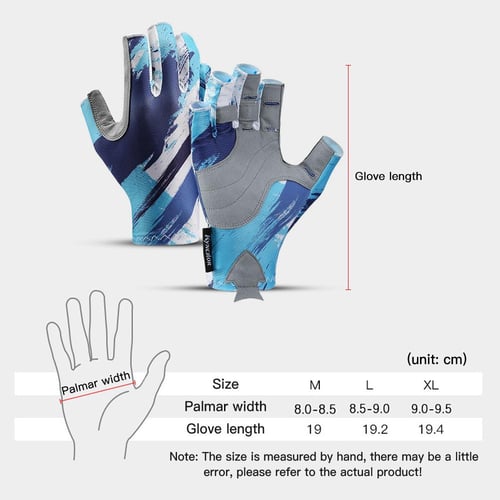 1Pair Sun Gloves UPF 50+ Fishing Gloves Fingerless UV Protection