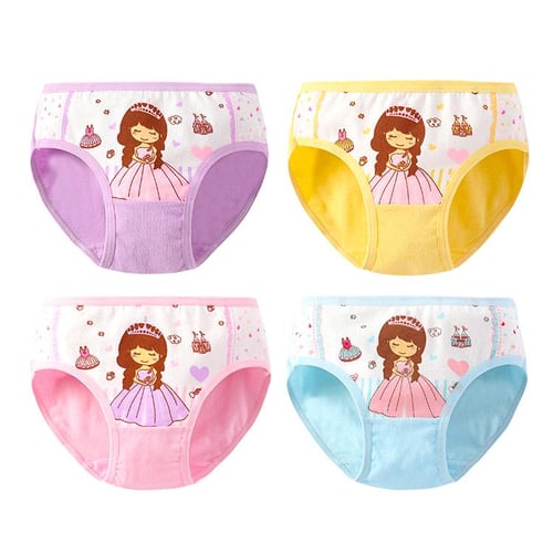 4pc/lot Girls Underwear Panties Briefs Children Pants Kids
