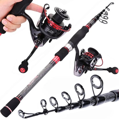 Sougayilang Fishing Rod and Reel Set 1.8-3.3m Carbon Telescopic Fishing Rod  with 14BB Spinning Reel Sea Saltwater Freshwater Kits