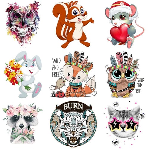 Iron on patches cute unicorn Thermal Transfers for Clothing Cartoon Animal  Heat Transfer Vinyl Stickers on Baby Clothes