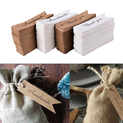 50pcs Kraft Paper Tags Handmade Blank Label with Jute Twine Gift Wrapping  Label Price Garment Clothing Hang Tags Wedding Decor - AliExpress