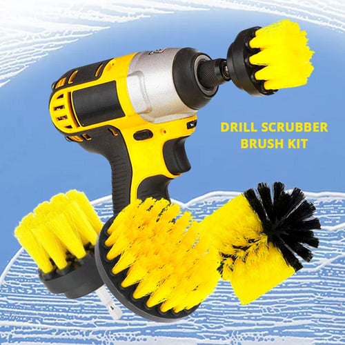 3pcs Electric Drill Brush Power Scrubber Round Cleaning Brush Carpet Glass  Car