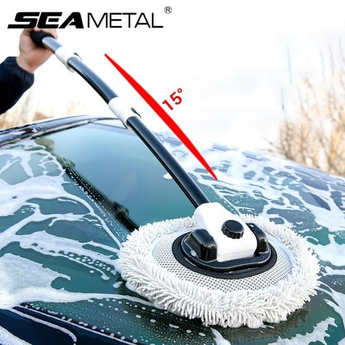 New 15 Degree Bend Car Cleaning Brush Car Wash Mop Telscoping