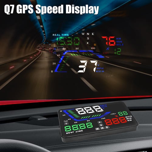 Q7 Windshield Projector Car HUD Display GPS Digital Clock Driving