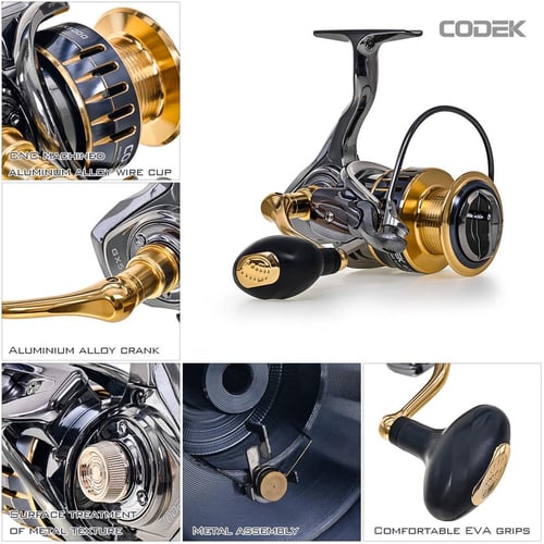 Sougayilang Spinning Reels Light Weight Ultra Smooth Powerful Fishing Reels  Golden 7000