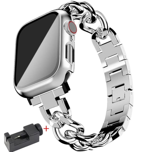 Link Bracelet Correa For Apple Watch Ultra 2 Band 49mm 9 8 7 6 5 4 Se 45mm  41mm 44mm 40mm Stainless Steel Strap for Iwatch 42mm