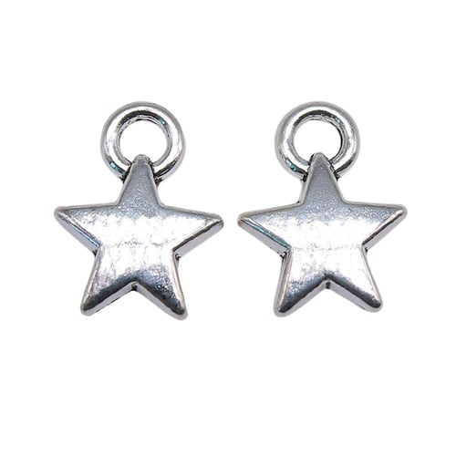 WYSIWYG 40pcs 8x7mm Tiny Star Charms For Jewelry Making Antique