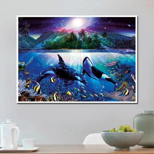 Diamond Painting Dolphin Ocean Cross Stitch 5d Diamond Embroidery  Rhinestones Mosaic Gift Home Decor - buy Diamond Painting Dolphin Ocean  Cross Stitch 5d Diamond Embroidery Rhinestones Mosaic Gift Home Decor:  prices, reviews