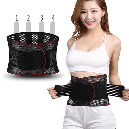 Back Brace Waist Trainer Belt Spine Support Breathable Lumbar Corset Gym  Belts
