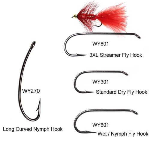 Bimoo Black Nickel Hight Carbon Steel Barbed Fly Tying Hooks Long Nymph  Streamer Dry Wet Fly Hooks for Trout Bass Fishing - buy Bimoo Black Nickel  Hight Carbon Steel Barbed Fly Tying