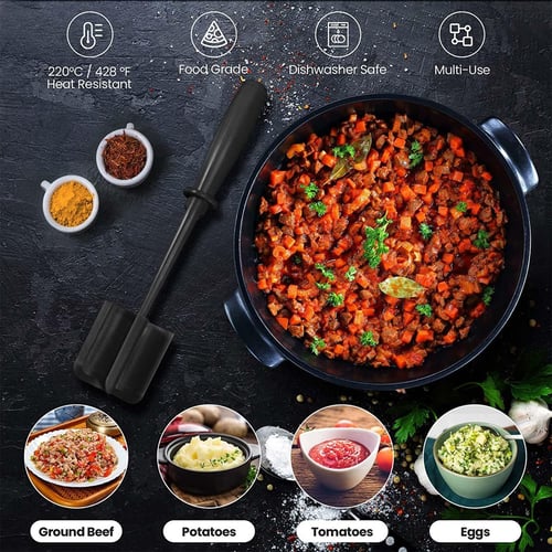 1Pc Black Handheld Home Kitchen Meat Chopper Bibimbap Stirring