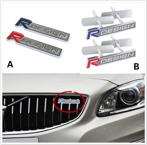 3D Metal R DESIGN RDESIGN Letter Emblem Badge Car Sticker Car