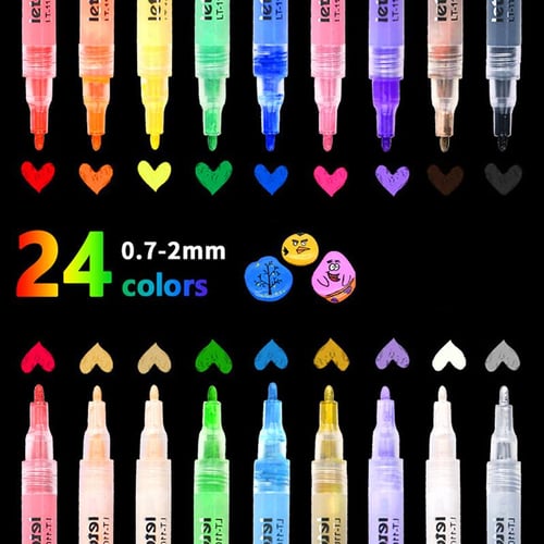 10 Colors Acrylic Paint Metallic Markers Set Water-Based Art