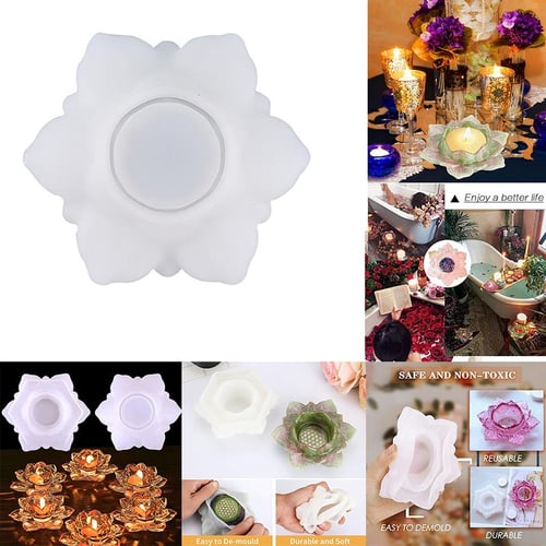 2PCS Flower Tray Resin Mold, Lotus Bowl Silicone Mold for Epoxy Resin  Casting, Unique Resin Concrete Mold for DIY Jewelry Holder Trinket  Container Box