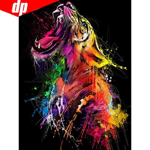 5D Diy Diamond Painting Animals Tiger Cross Stitch Set Full