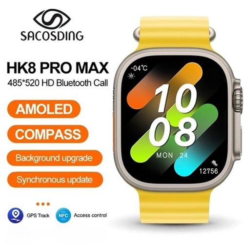 AMOLED Screen 2.12 HK8 Pro Max Ultra Smart Watch Men Series 8 NFC Wireless  Charging Bluetooth Call GPS Smartwatch For Apple IOS - AliExpress