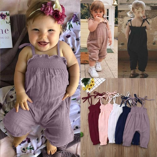 Infant Baby Girls Sleeveless Off Shoulder Solid Jumpsuit Romper Clothes -  buy Infant Baby Girls Sleeveless Off Shoulder Solid Jumpsuit Romper  Clothes: prices, reviews