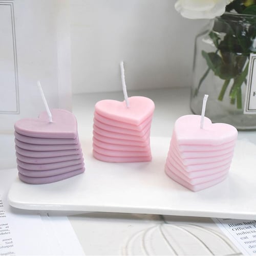 Heart Shaped Candle Molds for Candle Making 3D Love Heart with Base  Silicone Candle Making Molds Heart Epoxy Resin Molds for Candles Soap Aroma  Soy Wax Chocolate DIY Crafts Decorations