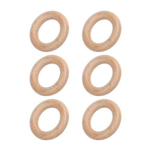 30Pcs Wooden Rings Unfinished Sturdy Beech Finely Polished Easy