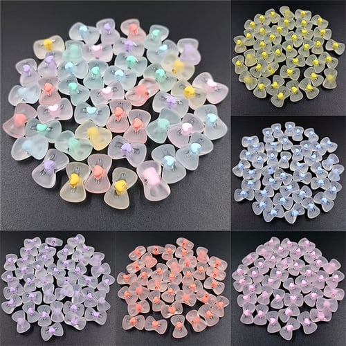 (3) Frosted Multi Color Bow Beads