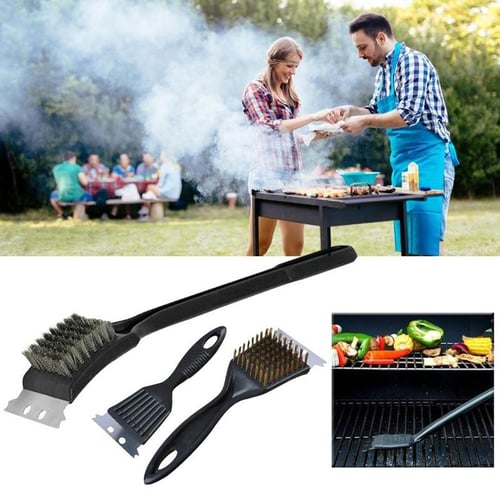 BBQ Grill Brush Scrubber Barbecue Cleaning Tool Stainless Steel