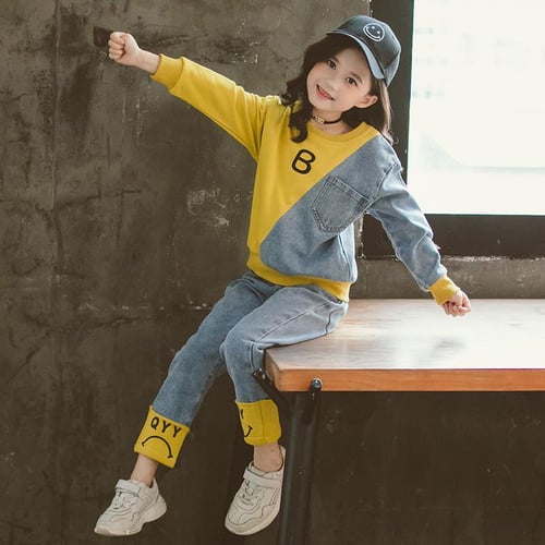 Summer Teen Girls Jeans Blue High Waist Slim Denim Pants for Girls Kids  Trousers Casual Children Clothes for 8 10 12 Years