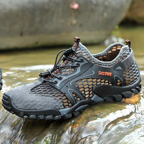 HUMTTO Summer Outdoor Sandals for Men Breathable Hiking Shoes Water Beach  Mens Sandals Camping Fishing Climbing Aqua Man Sneaker