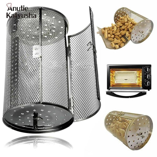 Rotisserie Basket, Stainless Steel Grill Roaster Drum, Oven Basket Air  Fryer 360 Rotating For Peanuts Coffee Beans