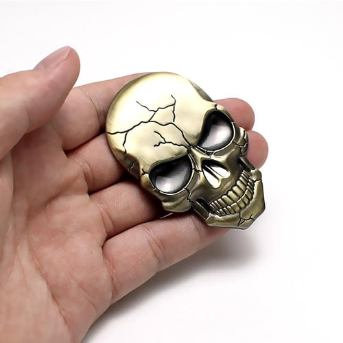 Skull Skeleton Face 3D Metal Car Motorcycle Body Window Bumper