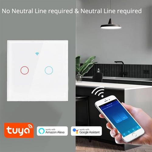 BSEED Tuya No Neutral Line Zigbee Smart Sensor Switch 1/2/3Gang