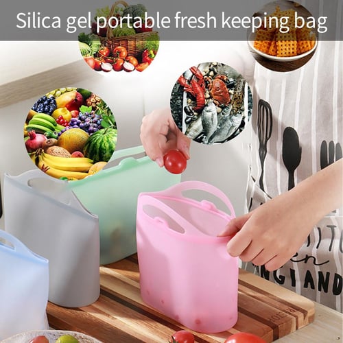 Reusable Silicone Vacuum Food Fresh Bags Meat Freezer Bag Kitchen