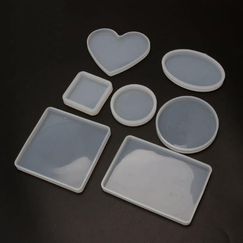 White Oval Mold Ashtray Mold Coaster Flexible Silicone Tray Mold Polygon  Epoxy Resin Casting Molds Plaster Mold DIY Craft Tool