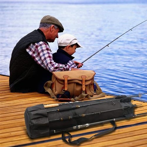 Multifunctional Fishing Rod Bag Holds 5 Poles Portable Fishing Rod Tackle  Carrier Fishing Tool Storage Bag with Side Pocket Large Capacity Fishing 
