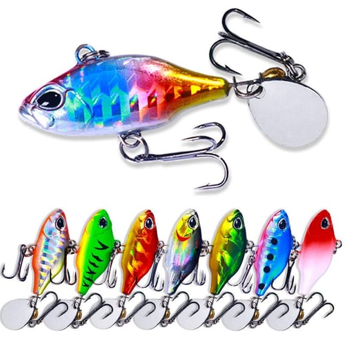 8PCS Spinners VIB Fishing Lures Wobblers Sequin Spoon Isca Artificial 5.2CM- 8.5g for Perch Fly Fishing Trout Pesca - buy 8PCS Spinners VIB Fishing Lures  Wobblers Sequin Spoon Isca Artificial 5.2CM-8.5g for Perch