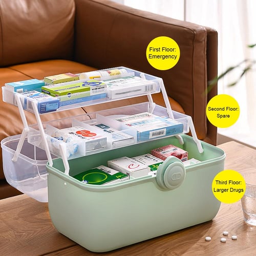 1pc Medicine Cabinet Home Medicine Storage Box, Multi-layer, Large  Capacity, Portable Storage Box For First Aid With Safety Lock