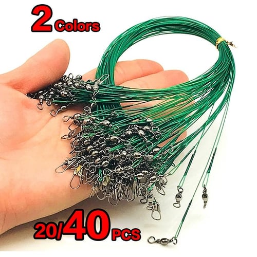 Fishing Line Steel Wire Leader With Swivel Fishing Wire Line Leash Anti  Bite Steel Fishing Line Steel Wire Leader With Rolling Swivel 