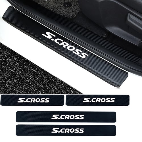 For Suzuki Alto 4PCS Car Door Threshold Scuff Plate Guards Stickers Auto  Carbon Fiber Scratch Protector
