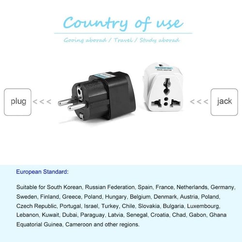 Power Plug Ukuniversal 2-outlet Power Plug Adapter For Us/eu Travel -  Non-grounding