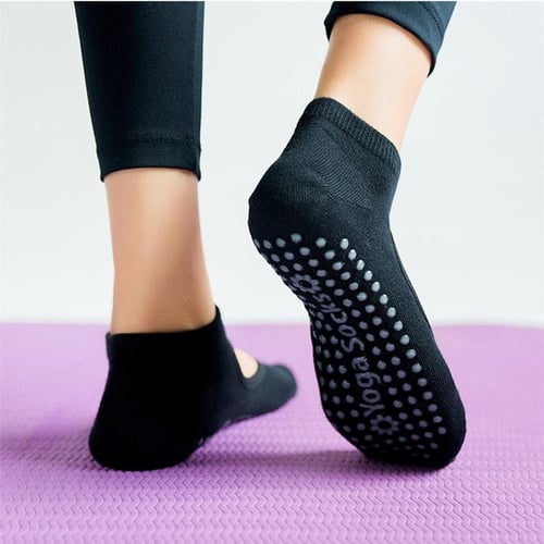 Women Grip Socks Slip Non Yoga Cotton Pilates Socks Ladies Ballet Dance  Sports Socks Anti Slip
