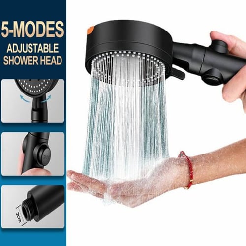 5 Modes Shower Head Adjustable High Pressure Water Saving Shower Head Water  Massage Shower Head Hook Hose Bathroom Accessories