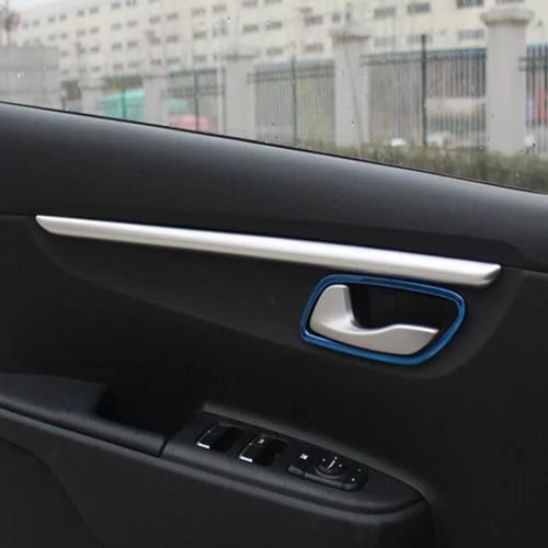 Cheap For Peugeot 308 408 308s 2014-2018 4x Stainless steel Car Interior Door  Handle Cover Frame Trim Sticker Decoration with LOGO
