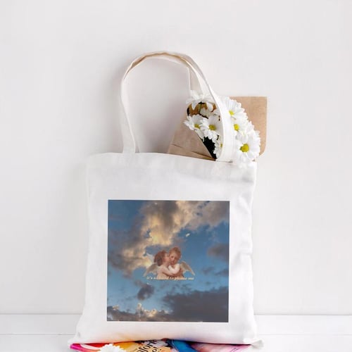 Stylish Letter Print Tote Bag, Large Capacity Shoulder Bag