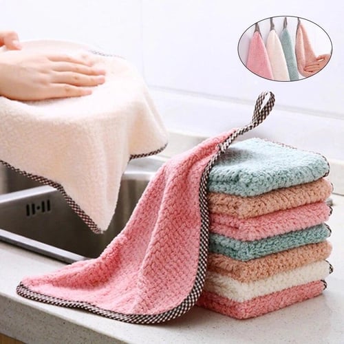 5Pcs No Trace Cleaning Cloth Microfiber Absorbent Dish For Car