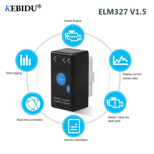 Für Android Elm327 V1.5 Odb2 Bluetooth-kompatibel 2.0 Elm 327 V 1 5 Obd2  Auto Code Reader Obd 2 Car Diagnostic Scanner Tool