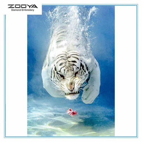 5D Diy Diamond Painting Animals Tiger Cross Stitch Set Full