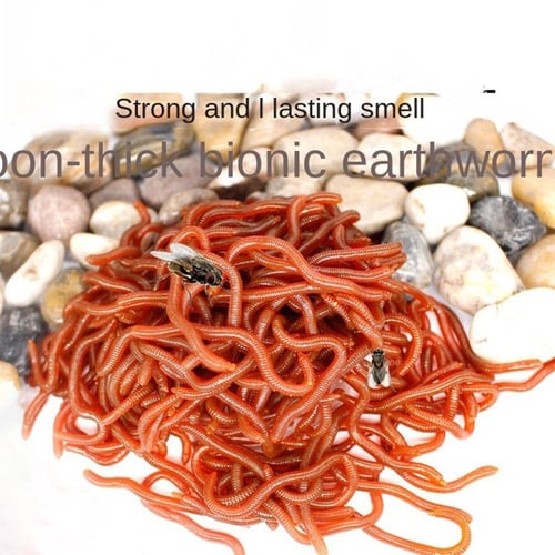 20Pcs/box Simulation Earthworm Red Fishing Worms Artificial