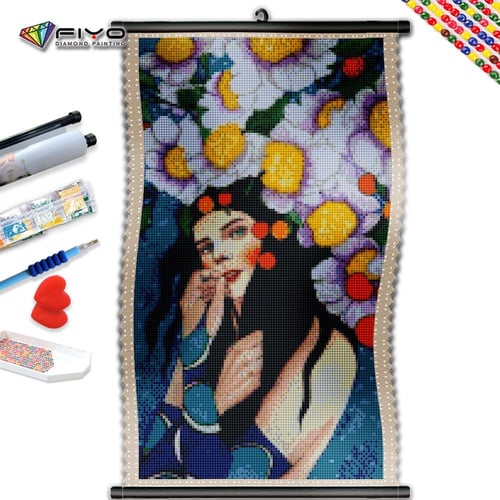 Cheap Diamond Painting Beauty Flower Home Decor 5D DIY Diamond Embroidery  Girl Mosaic Cross Stitch Portrait Handmade Gift